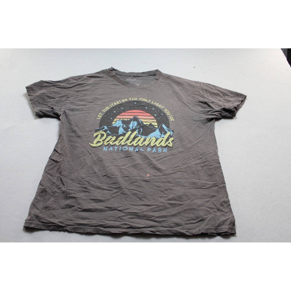 National Park Foundation T-Shirt Mens Large Gray Fair Badlands Graphic Tee